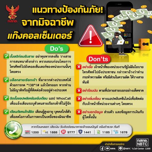 แนวทางป้องกันภัย จากมิจฉาชีพ แก๊งคอลเซ็นเตอร์